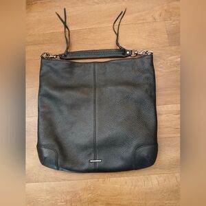 REBECCA MINKOFF black leather hobo bag